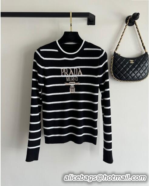 Big Discount Prada Wool Sweater P11026 Black 2023