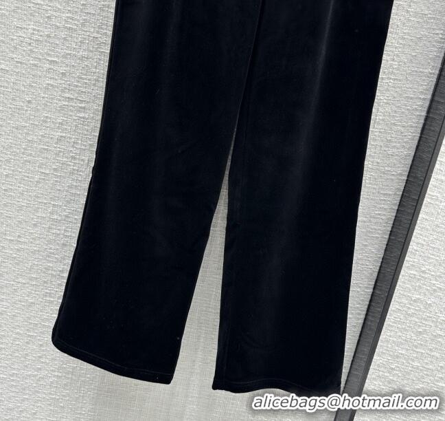 Spot Bulk Prada Velvet Jacket and Pants P022722 Black 2024