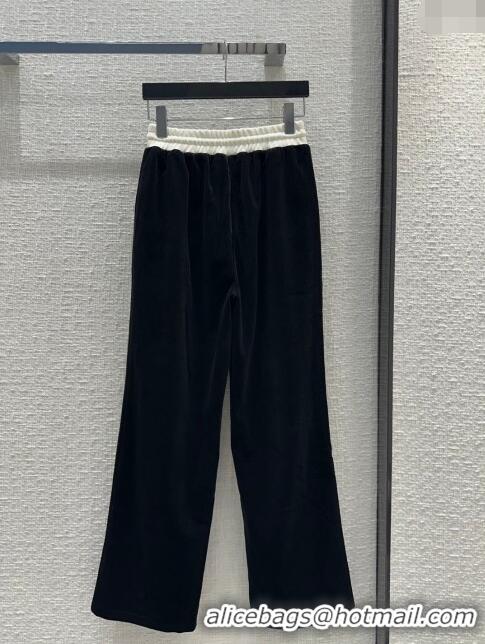 Spot Bulk Prada Velvet Jacket and Pants P022722 Black 2024