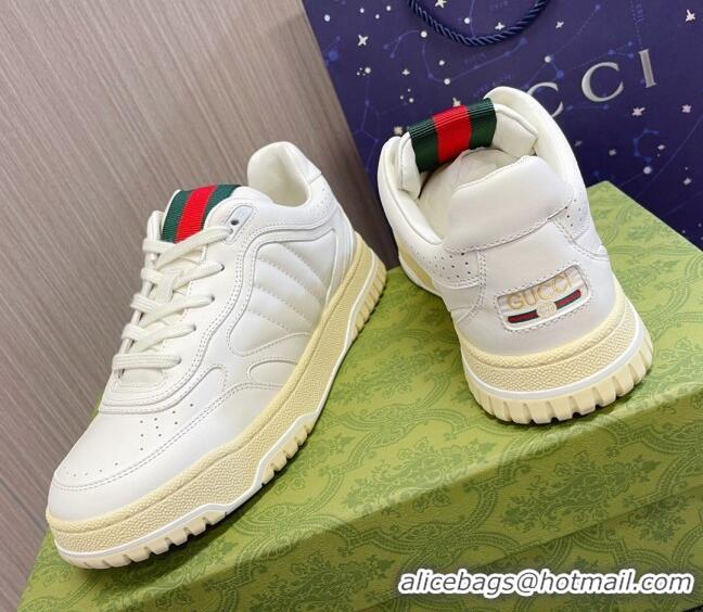 Buy Luxury Gucci Re-Web Sneakers in White Leather 228019