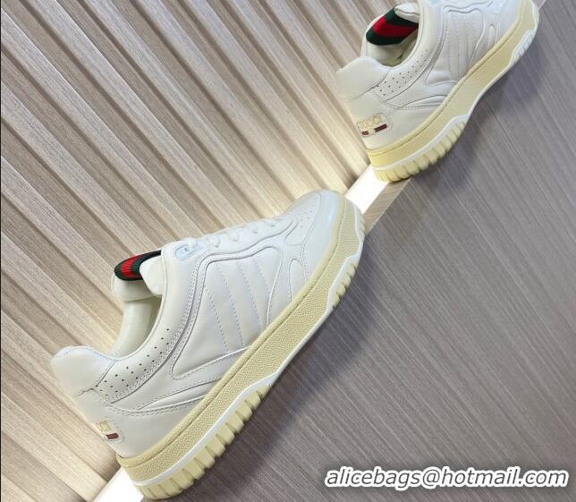 Buy Luxury Gucci Re-Web Sneakers in White Leather 228019