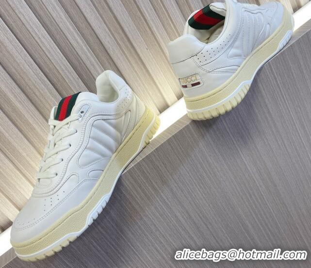 Buy Luxury Gucci Re-Web Sneakers in White Leather 228019