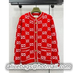 Famous Brand Gucci Wool Cardigan G11305 Red 2024