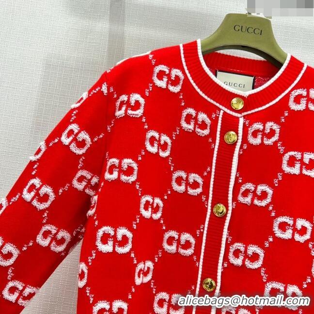 Famous Brand Gucci Wool Cardigan G11305 Red 2024