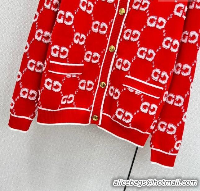 Famous Brand Gucci Wool Cardigan G11305 Red 2024