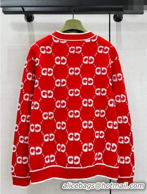 Famous Brand Gucci Wool Cardigan G11305 Red 2024