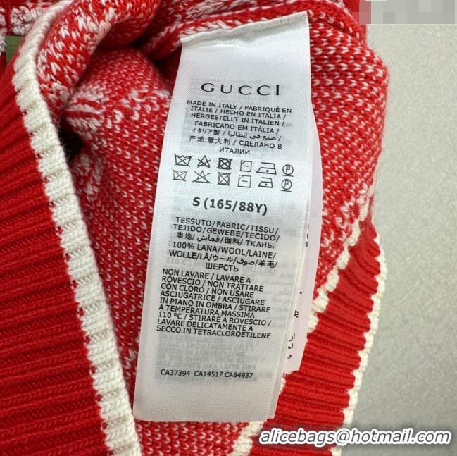 ​Buy Fashionable Gucci Wool GG Short-sleeved Sweater G12210 Red 2024