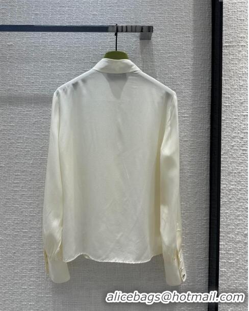 Top Grade Gucci Silk Shirt G022319 Beige 2024