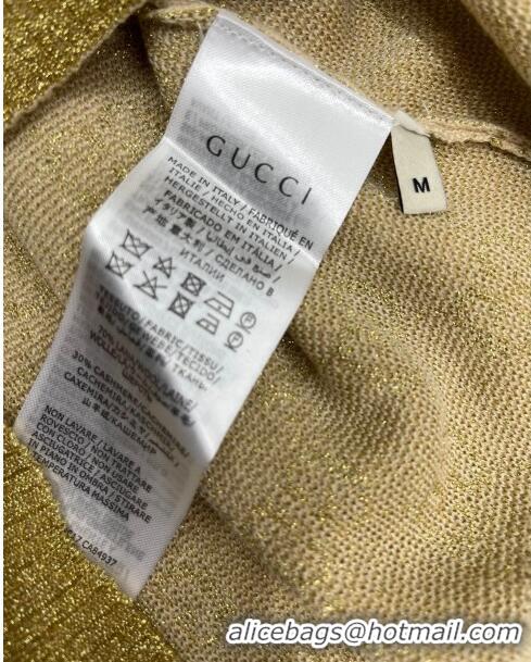 Modern Classic Gucci Wool & Cashmere Short-sleeved Sweater G022604 Beige 2024