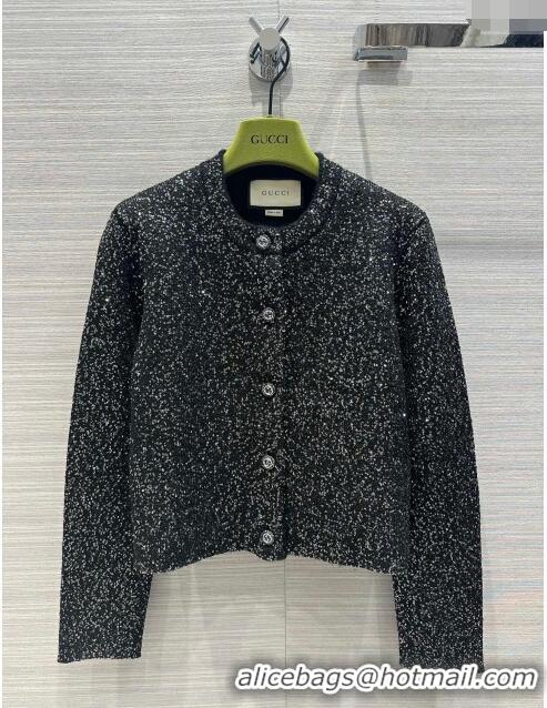 Pretty Style Famous Brand Gucci Sequin Cardigan G022610 Black 2024