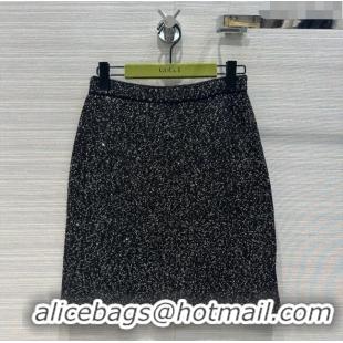 Super Quality Gucci Sequin Skirt G022611 Black 2024