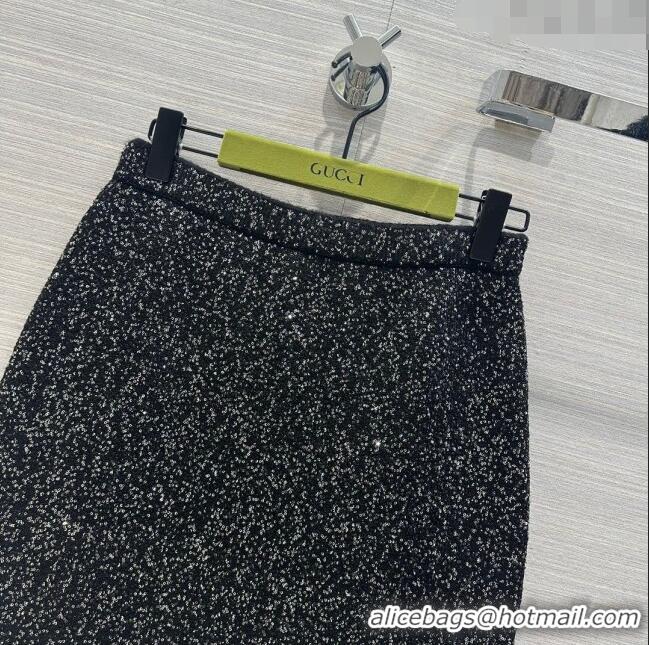 Super Quality Gucci Sequin Skirt G022611 Black 2024