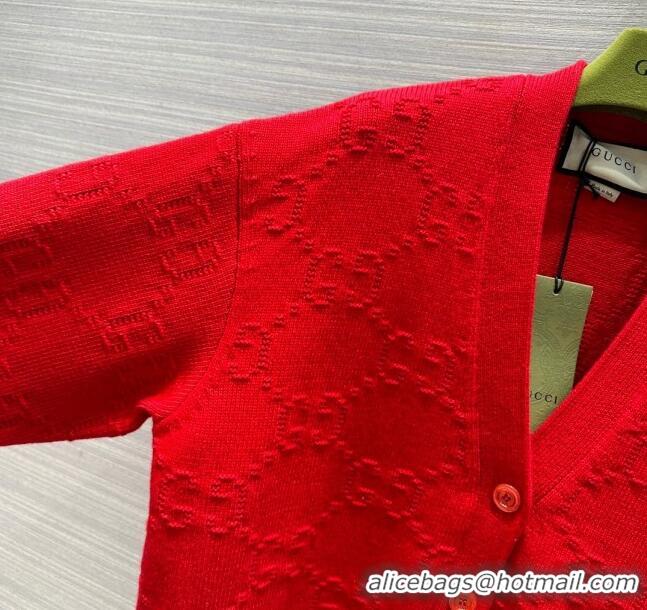 New Style Gucci Wool Cardigan G022612 Red 2024