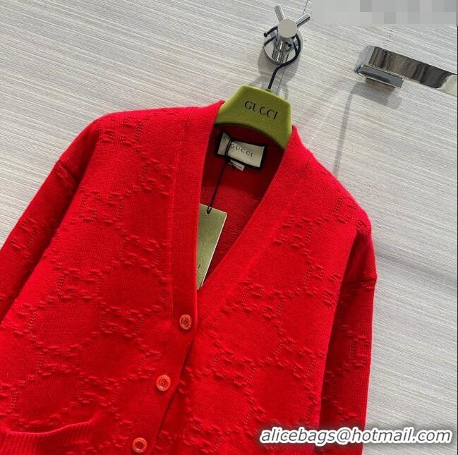 New Style Gucci Wool Cardigan G022612 Red 2024