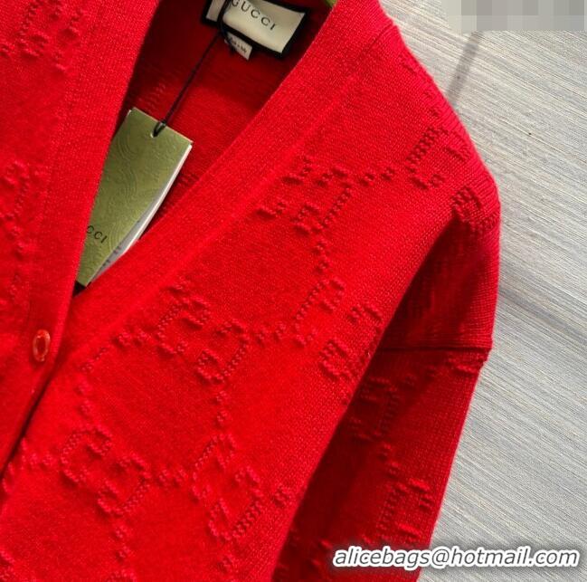 New Style Gucci Wool Cardigan G022612 Red 2024