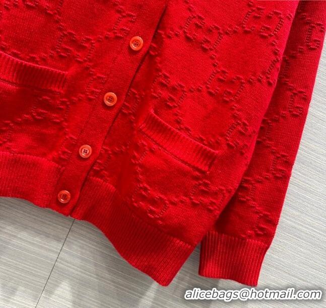 New Style Gucci Wool Cardigan G022612 Red 2024