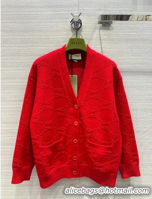 New Style Gucci Wool Cardigan G022612 Red 2024