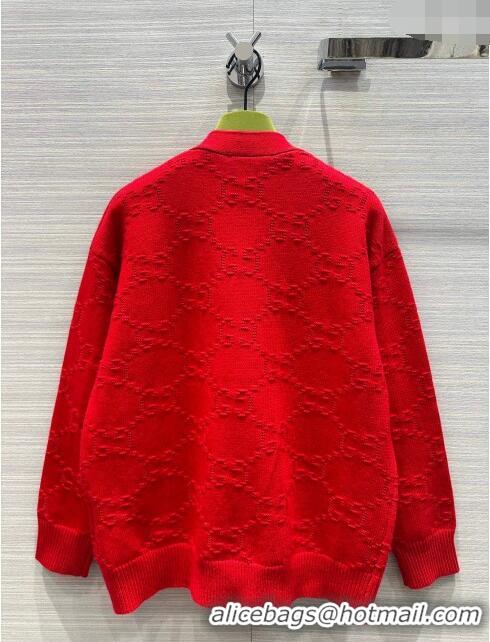 New Style Gucci Wool Cardigan G022612 Red 2024