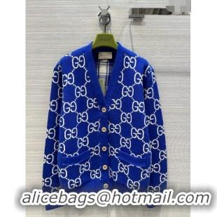 Discount Colorful Gucci Wool Cardigan G022613 Blue 2024