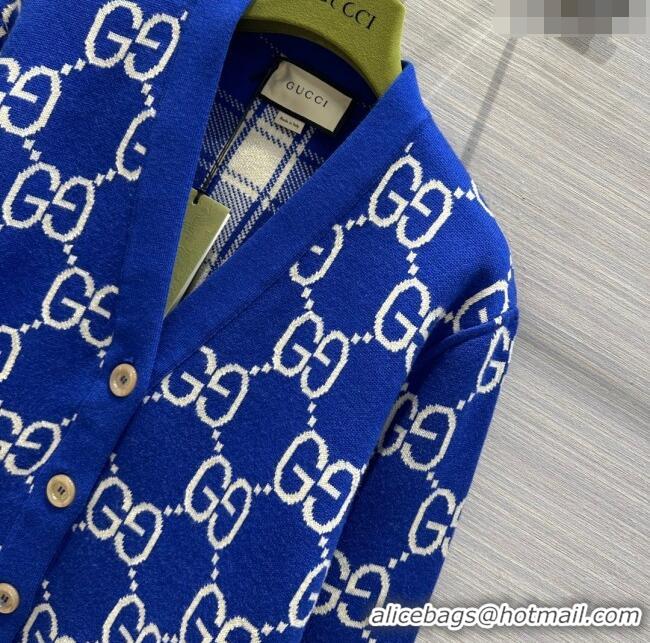 Discount Colorful Gucci Wool Cardigan G022613 Blue 2024