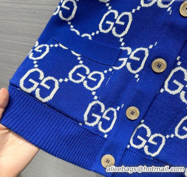 Discount Colorful Gucci Wool Cardigan G022613 Blue 2024