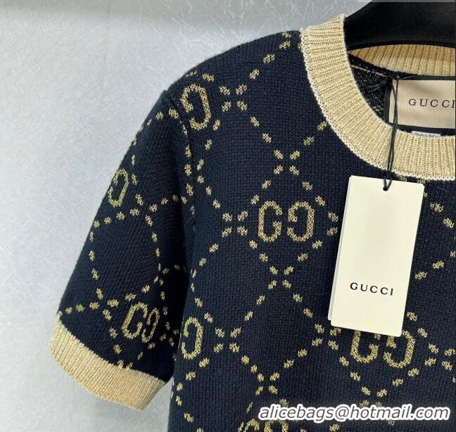 ​Cheapest Gucci Wool & Cashmere Short-sleeved Sweater G022734 Black 2024