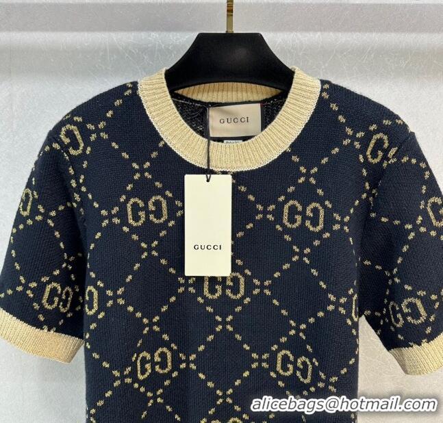 ​Cheapest Gucci Wool & Cashmere Short-sleeved Sweater G022734 Black 2024