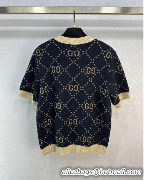 ​Cheapest Gucci Wool & Cashmere Short-sleeved Sweater G022734 Black 2024