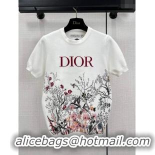 Top Design Dior Knit T-shirt D11034 White 2024