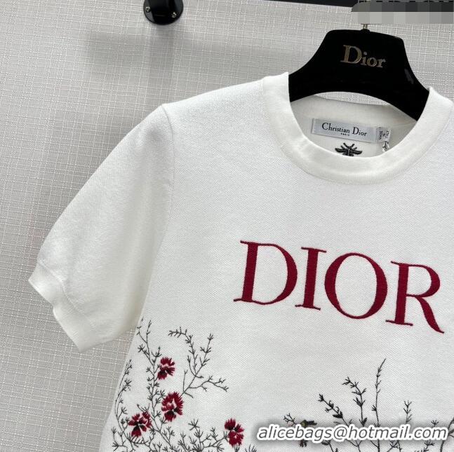 Top Design Dior Knit T-shirt D11034 White 2024