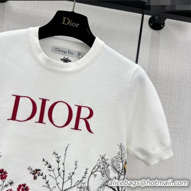 Top Design Dior Knit T-shirt D11034 White 2024