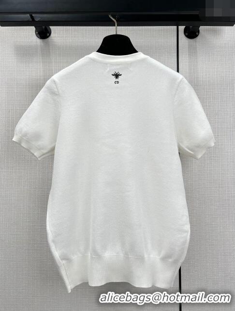 Top Design Dior Knit T-shirt D11034 White 2024