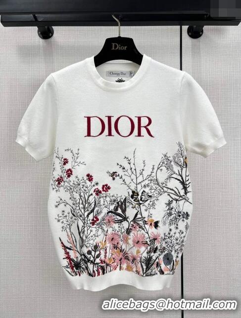 Top Design Dior Knit T-shirt D11034 White 2024