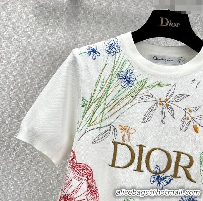 Reasonable Price Dior Knit T-shirt D11035 White 2024