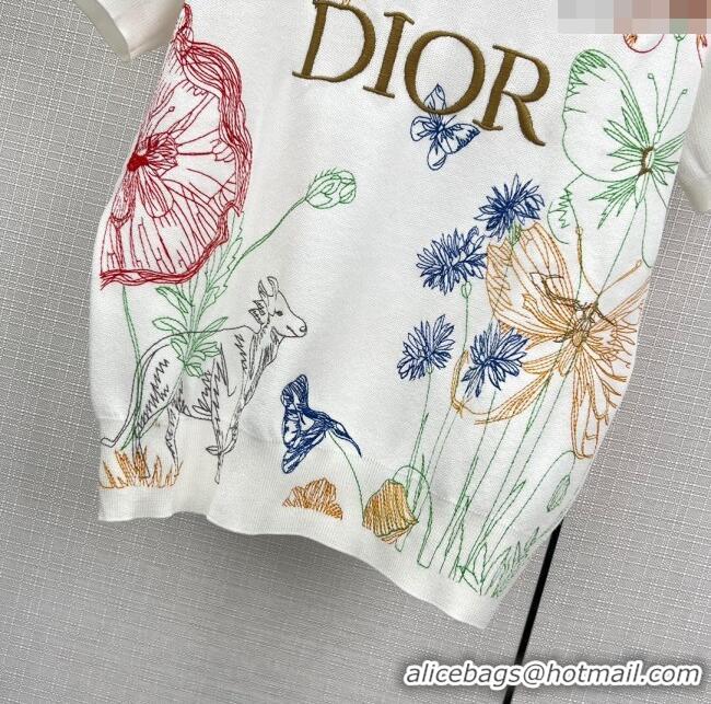 Reasonable Price Dior Knit T-shirt D11035 White 2024