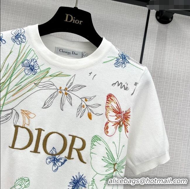 Reasonable Price Dior Knit T-shirt D11035 White 2024