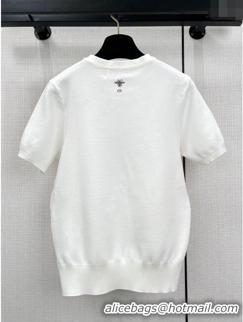 Reasonable Price Dior Knit T-shirt D11035 White 2024