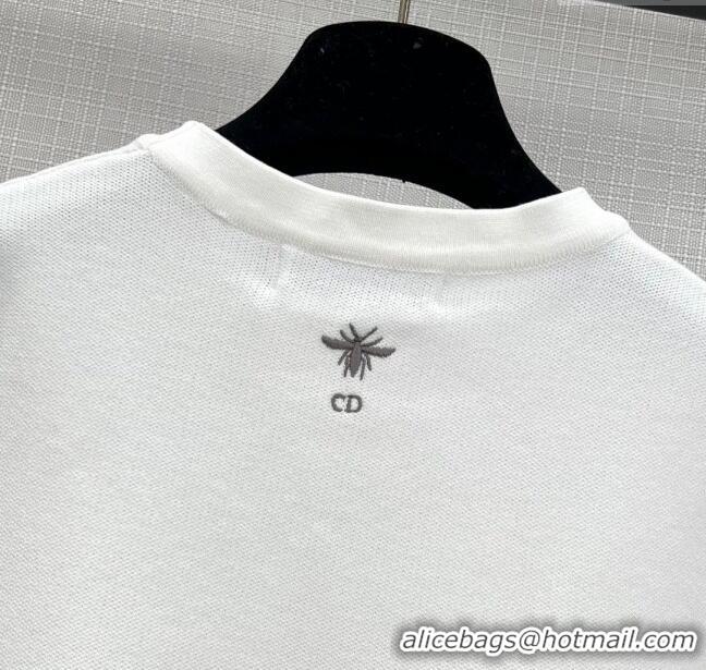 Reasonable Price Dior Knit T-shirt D11035 White 2024