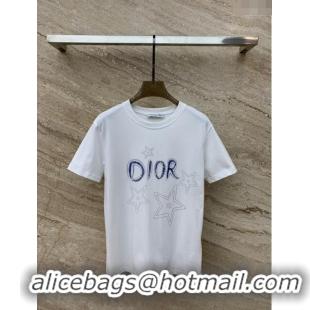 Luxury Cheap Dior Cotton T-shirt D11036 White 2024