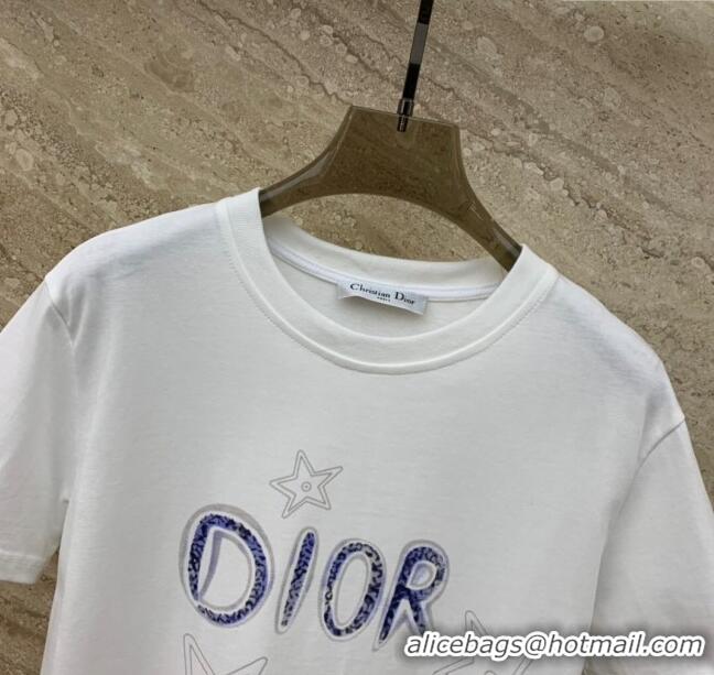 Luxury Cheap Dior Cotton T-shirt D11036 White 2024