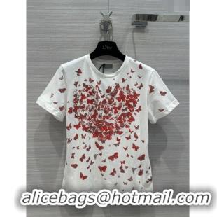 ​Affordable Price Dior Butterfly T-shirt D11205 White 2024