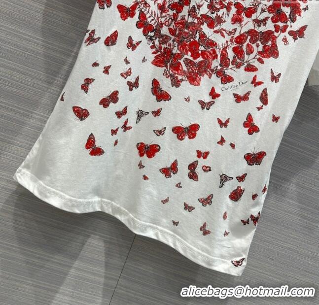 ​Affordable Price Dior Butterfly T-shirt D11205 White 2024