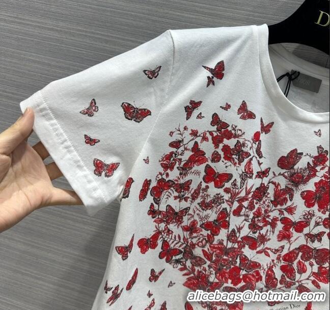 ​Affordable Price Dior Butterfly T-shirt D11205 White 2024