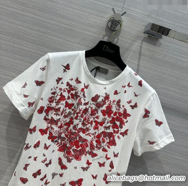 ​Affordable Price Dior Butterfly T-shirt D11205 White 2024