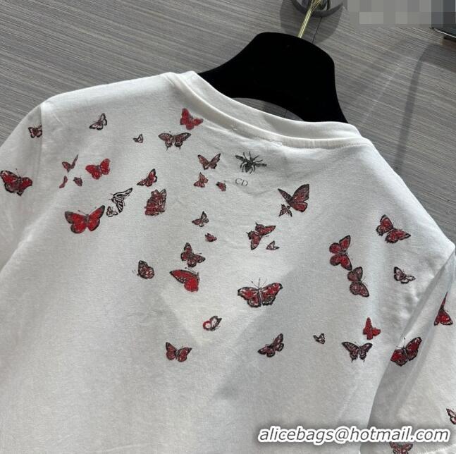 ​Affordable Price Dior Butterfly T-shirt D11205 White 2024