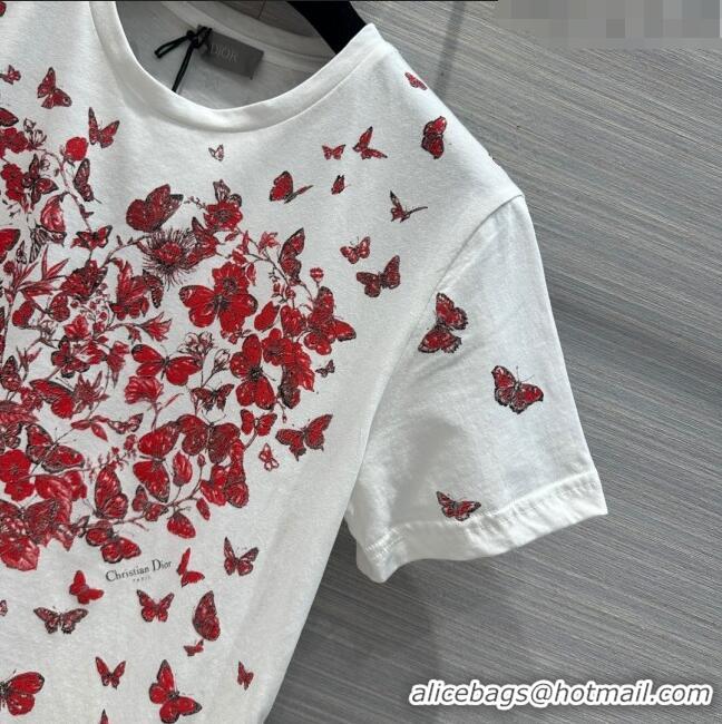 ​Affordable Price Dior Butterfly T-shirt D11205 White 2024