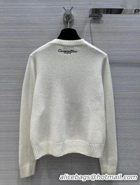 Top Design Dior Cashmere Sweater D12208 White/Red 2024