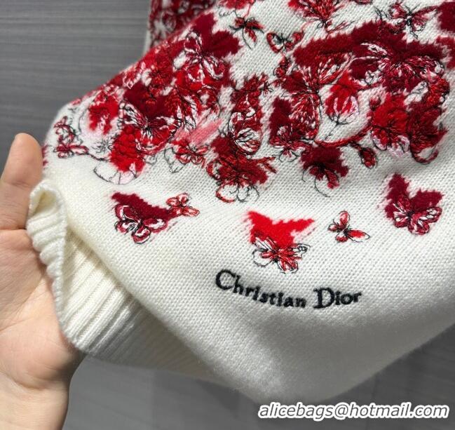 Top Design Dior Cashmere Sweater D12208 White/Red 2024