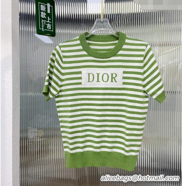 ​Famous Brand Dior Short-sleeved Wool Sweater D022615 Green 2024