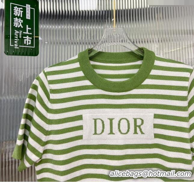 ​Famous Brand Dior Short-sleeved Wool Sweater D022615 Green 2024